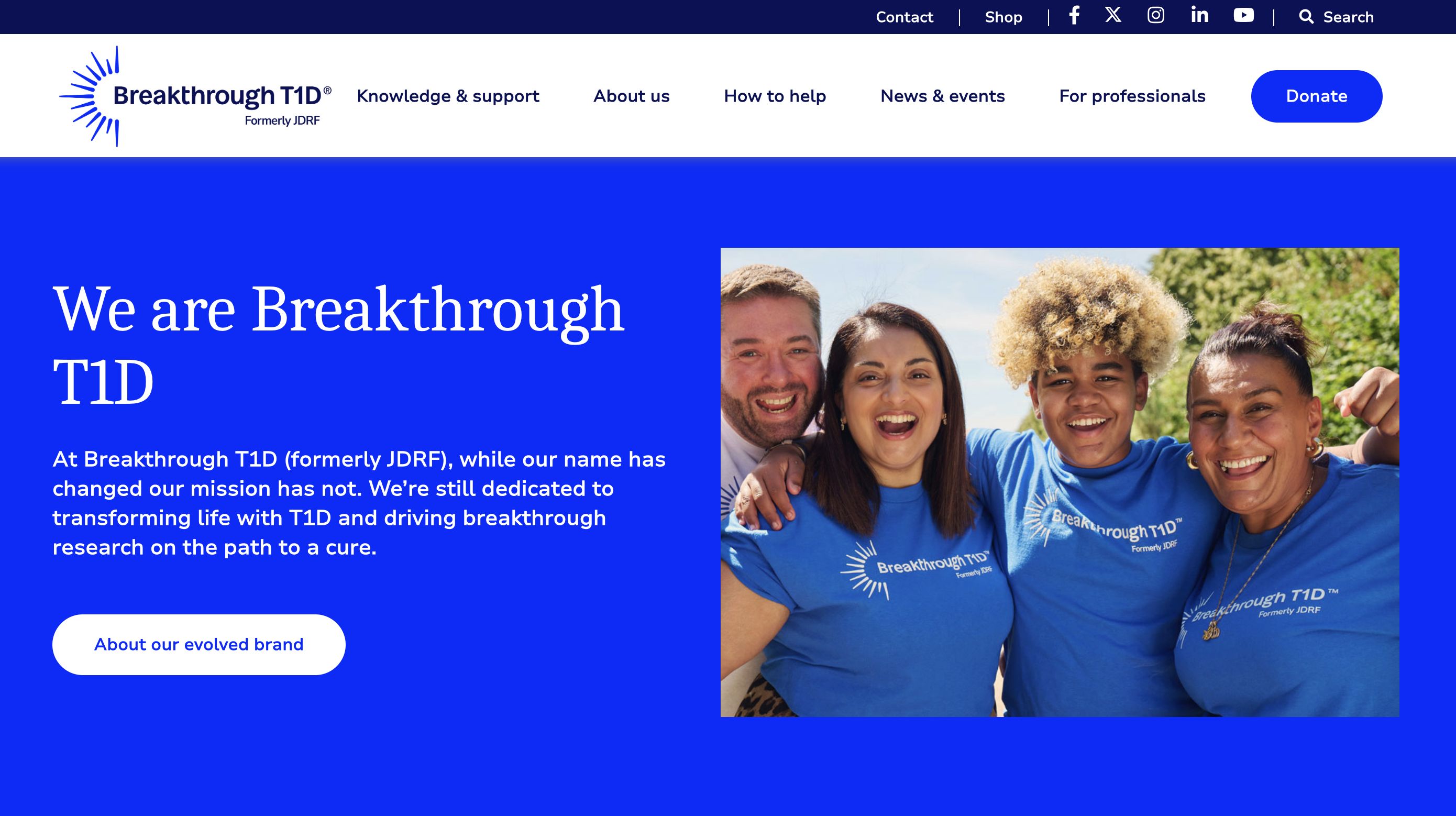 Breakthrough T1D website