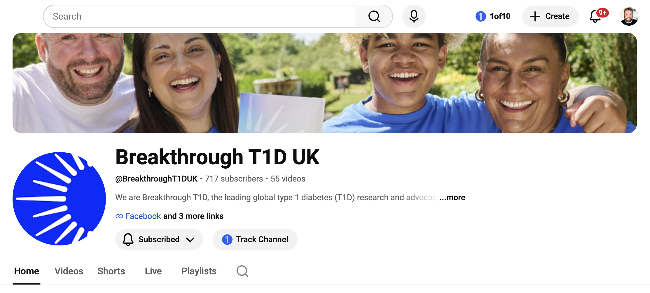 Breakthrough T1D YouTube channel