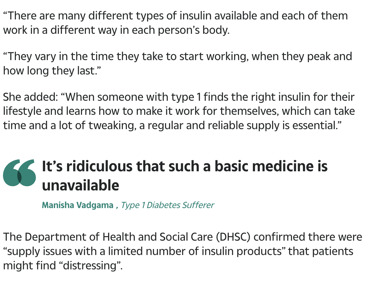 DRUG ALERT: Alarm over shortage of life-saving insulin